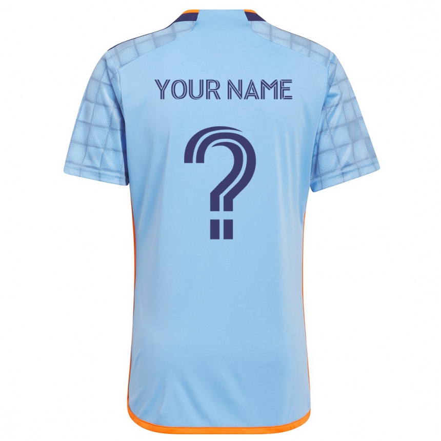 Kids Football Your Name #0 Blue Orange Home Jersey 2024/25 T-Shirt Canada