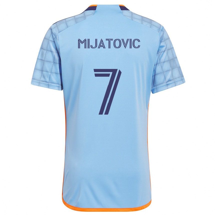 Enfant Football Maillot Jovan Mijatovic #7 Bleu Orange Tenues Domicile 2024/25 Canada