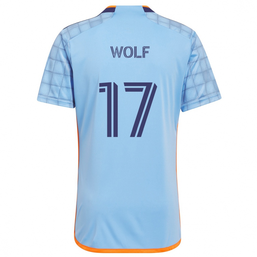 Kids Football Hannes Wolf #17 Blue Orange Home Jersey 2024/25 T-Shirt Canada