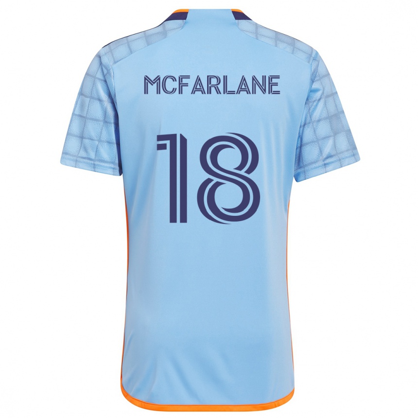 Kids Football Christian Mcfarlane #18 Blue Orange Home Jersey 2024/25 T-Shirt Canada