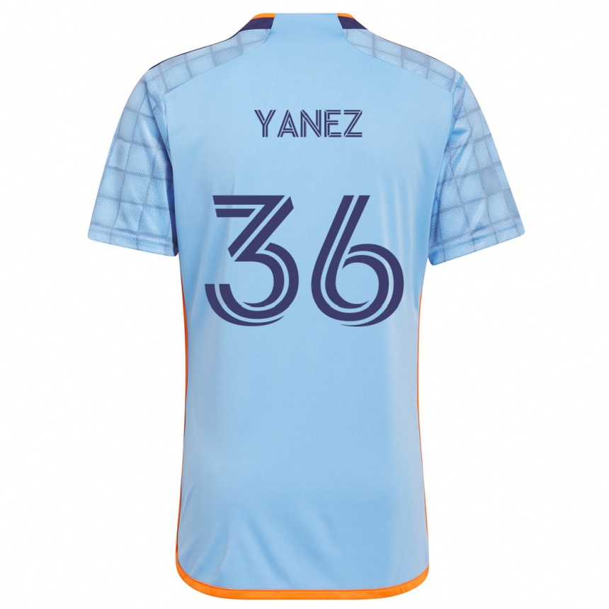 Kids Football Zidane Yañez #36 Blue Orange Home Jersey 2024/25 T-Shirt Canada