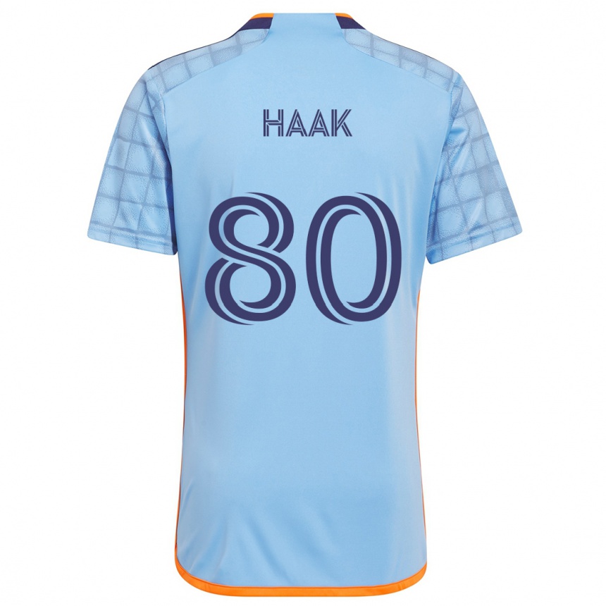 Kids Football Justin Haak #80 Blue Orange Home Jersey 2024/25 T-Shirt Canada