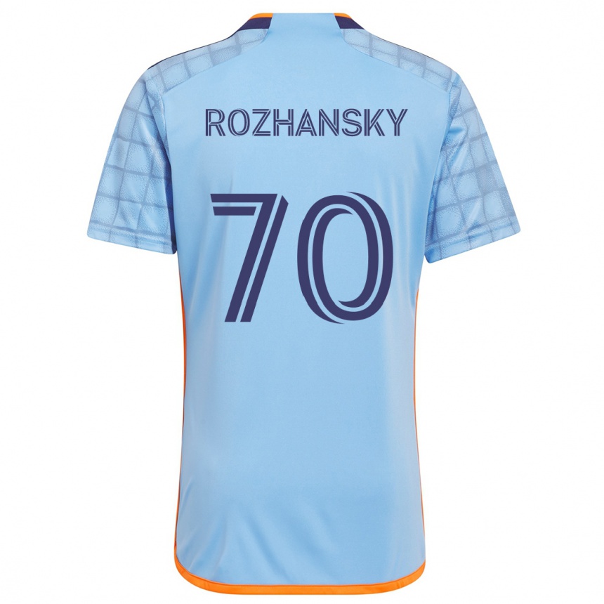 Kids Football Jake Rozhansky #70 Blue Orange Home Jersey 2024/25 T-Shirt Canada