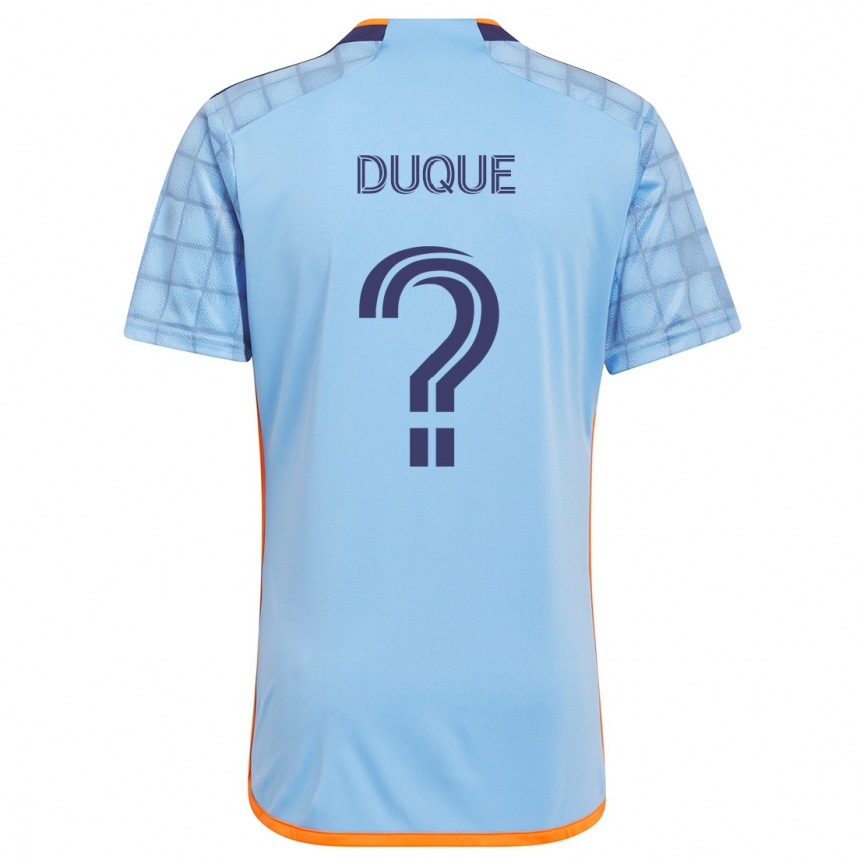 Kids Football David Duque #0 Blue Orange Home Jersey 2024/25 T-Shirt Canada