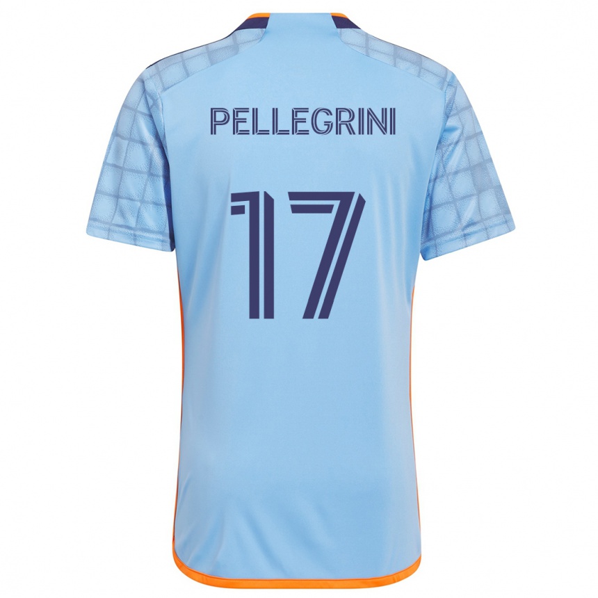 Kids Football Matías Pellegrini #17 Blue Orange Home Jersey 2024/25 T-Shirt Canada