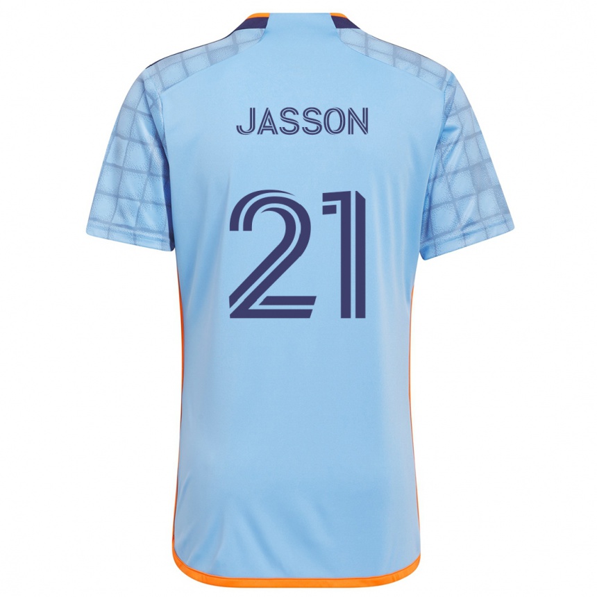 Kids Football Andres Jasson #21 Blue Orange Home Jersey 2024/25 T-Shirt Canada