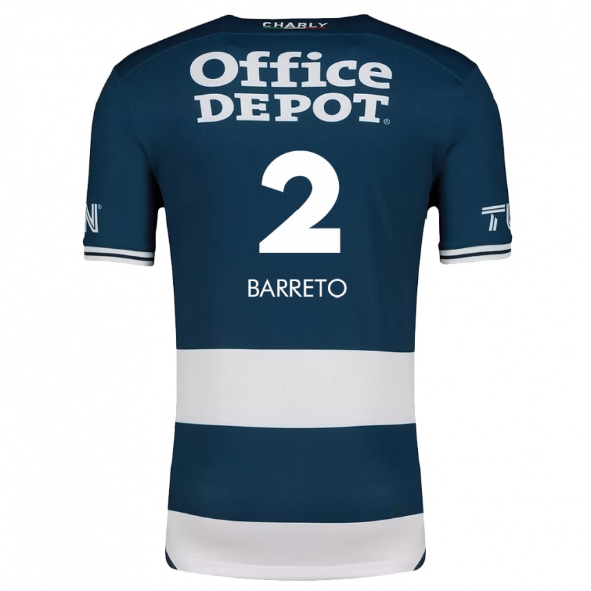 Kids Football Sergio Barreto #2 Blue White Home Jersey 2024/25 T-Shirt Canada