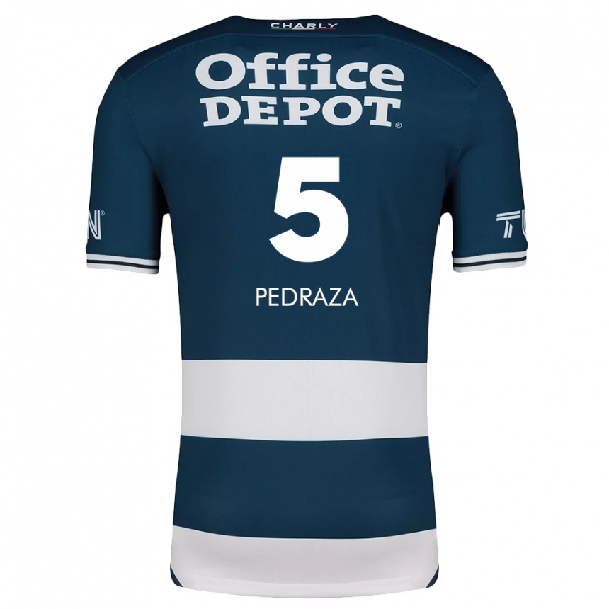 Kids Football Pedro Pedraza #5 Blue White Home Jersey 2024/25 T-Shirt Canada