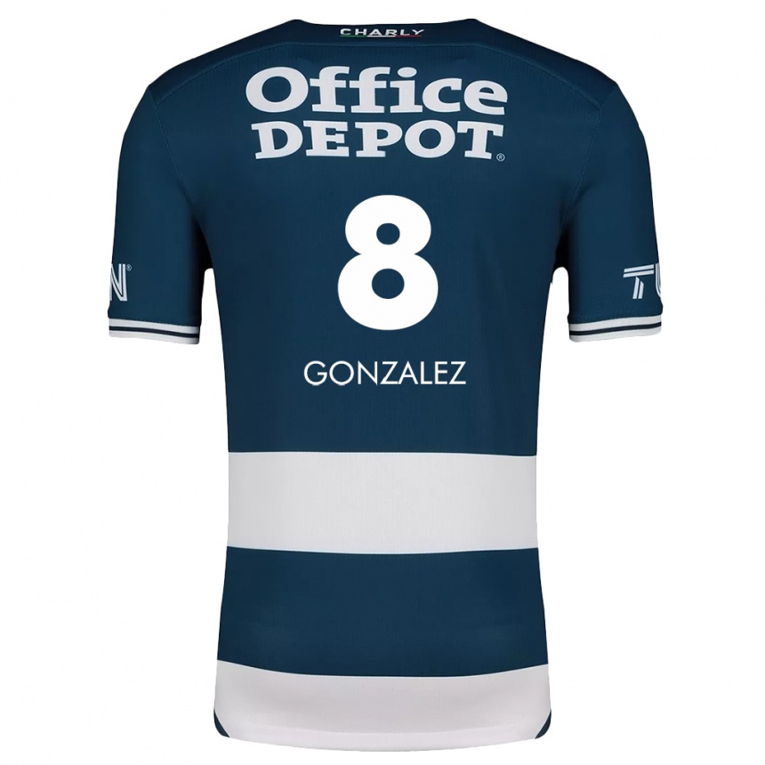 Kids Football Bryan González #8 Blue White Home Jersey 2024/25 T-Shirt Canada