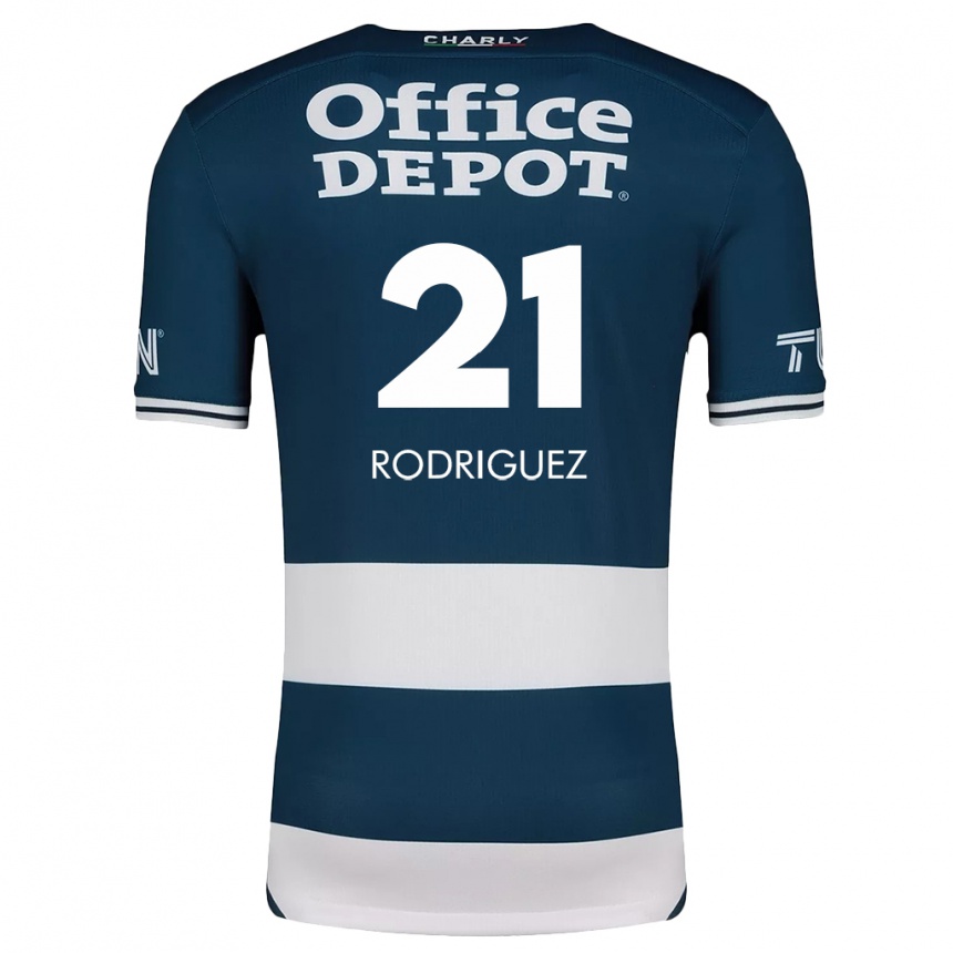 Enfant Football Maillot Valentín Rodríguez #21 Bleu Blanc Tenues Domicile 2024/25 Canada