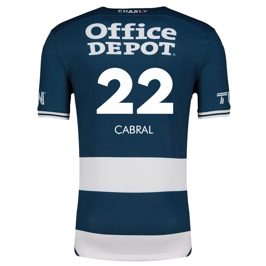 Kids Football Gustavo Cabral #22 Blue White Home Jersey 2024/25 T-Shirt Canada