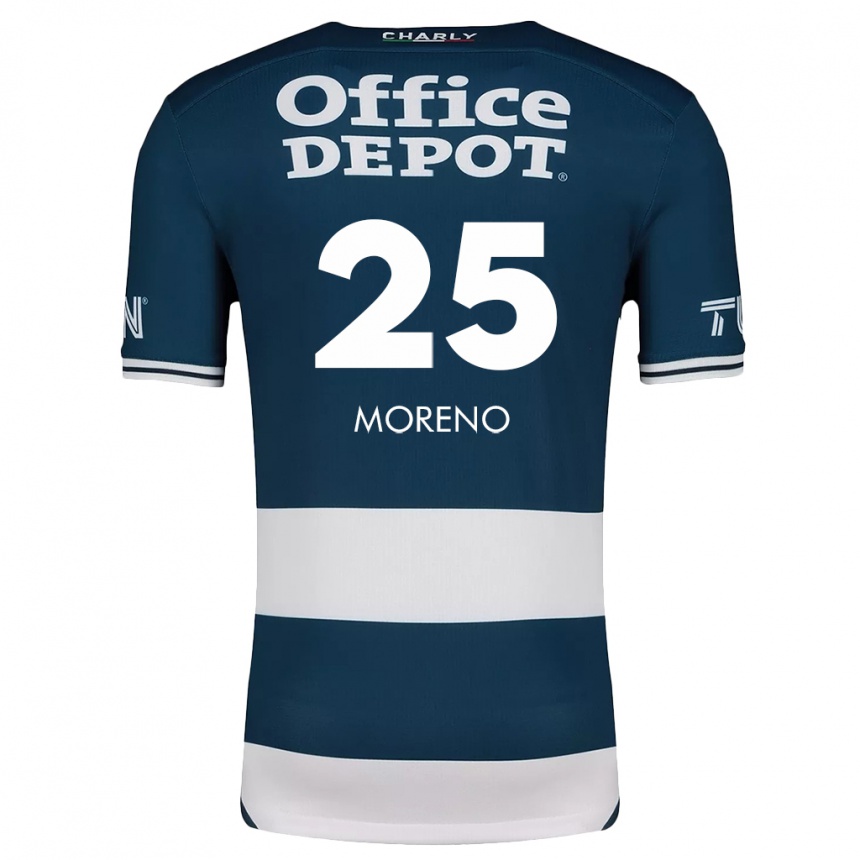 Kids Football Carlos Moreno #25 Blue White Home Jersey 2024/25 T-Shirt Canada