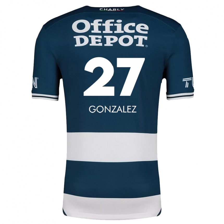 Enfant Football Maillot Owen González #27 Bleu Blanc Tenues Domicile 2024/25 Canada