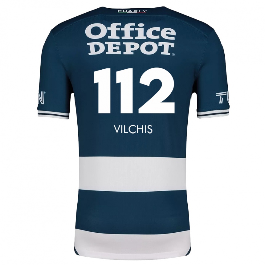 Kids Football Leonardo Vílchis #112 Blue White Home Jersey 2024/25 T-Shirt Canada