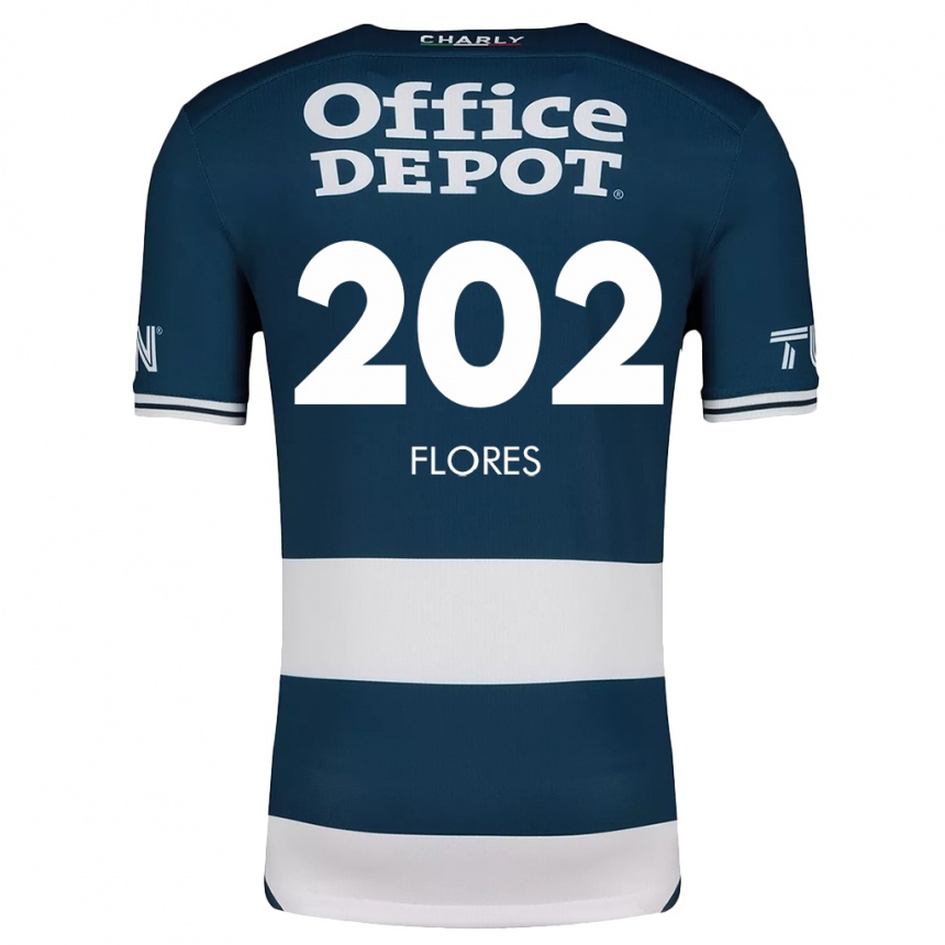 Kids Football Luis Flores #202 Blue White Home Jersey 2024/25 T-Shirt Canada