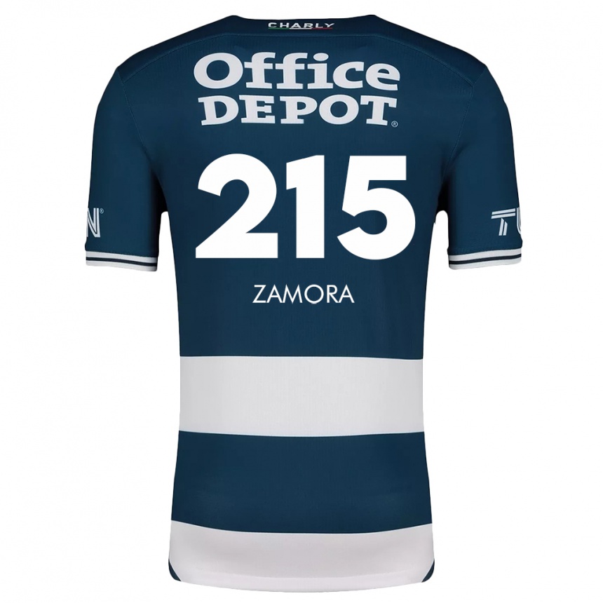 Kids Football Yahir Zamora #215 Blue White Home Jersey 2024/25 T-Shirt Canada