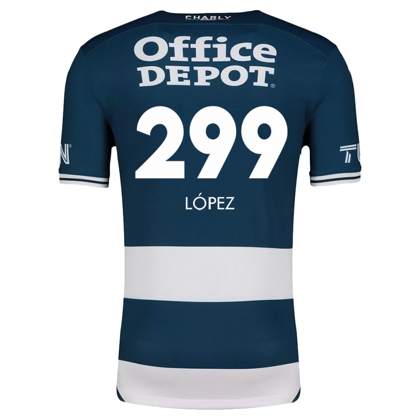 Enfant Football Maillot Santiago López #299 Bleu Blanc Tenues Domicile 2024/25 Canada