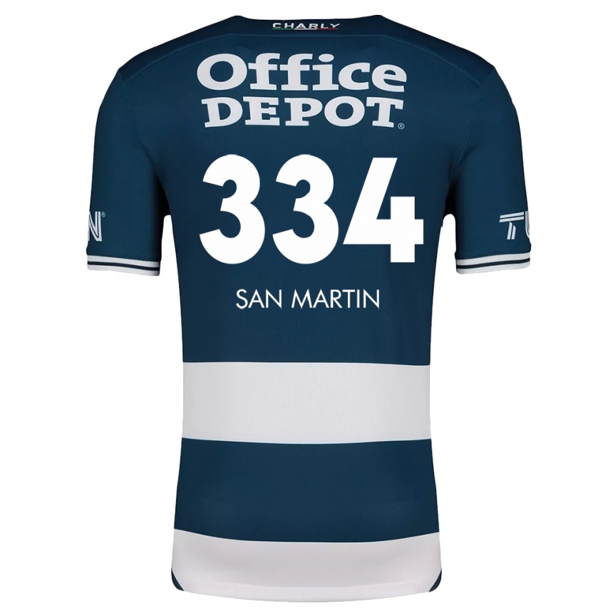 Kids Football Uziel San Martín #334 Blue White Home Jersey 2024/25 T-Shirt Canada