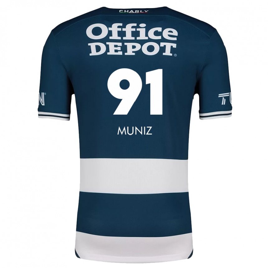 Kids Football Brandon Muñiz #91 Blue White Home Jersey 2024/25 T-Shirt Canada