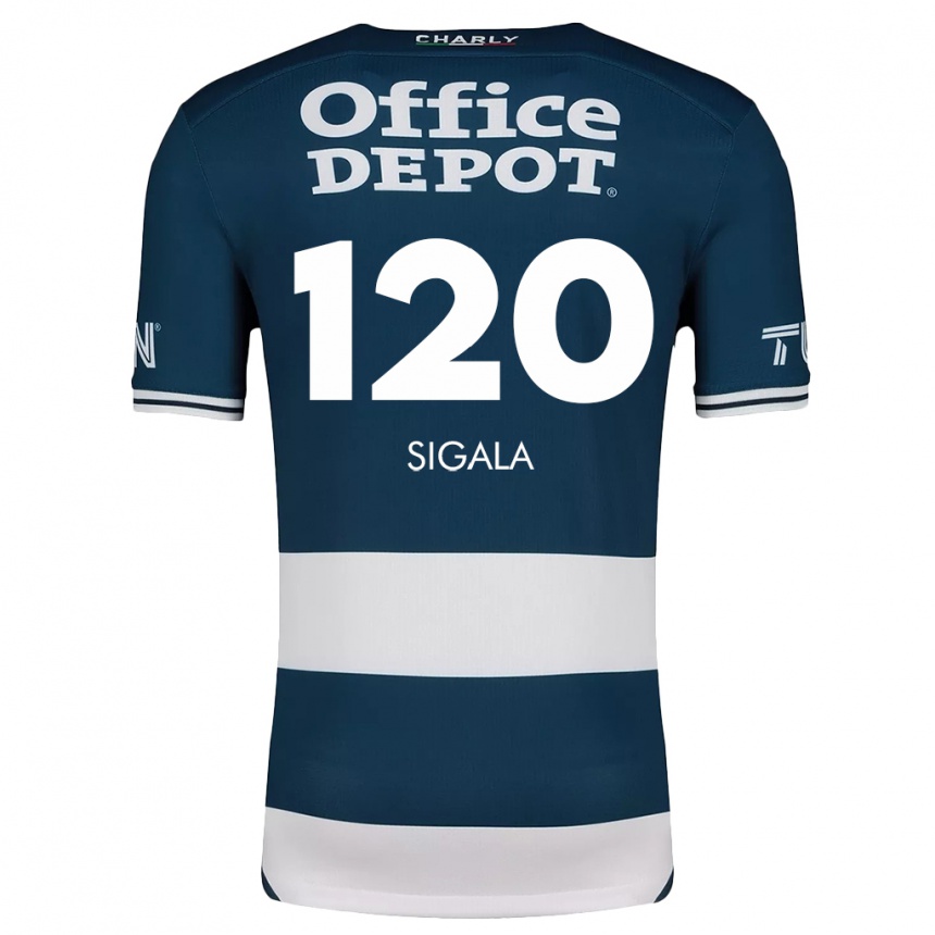 Kids Football Juan Sigala #120 Blue White Home Jersey 2024/25 T-Shirt Canada