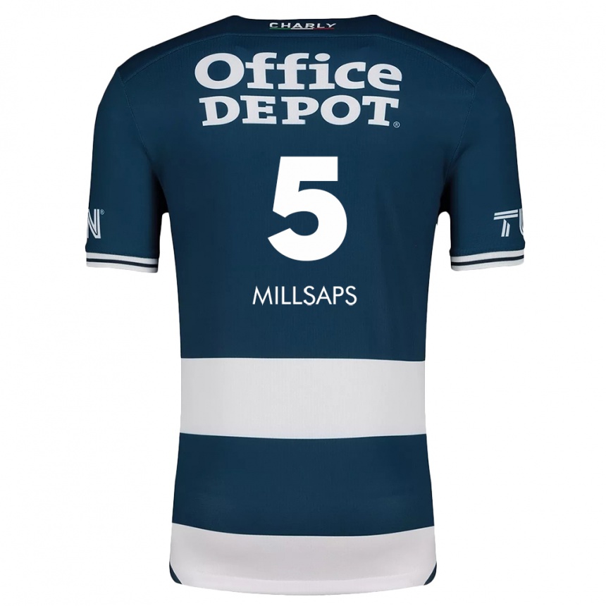 Kids Football Vanessa Millsaps #5 Blue White Home Jersey 2024/25 T-Shirt Canada