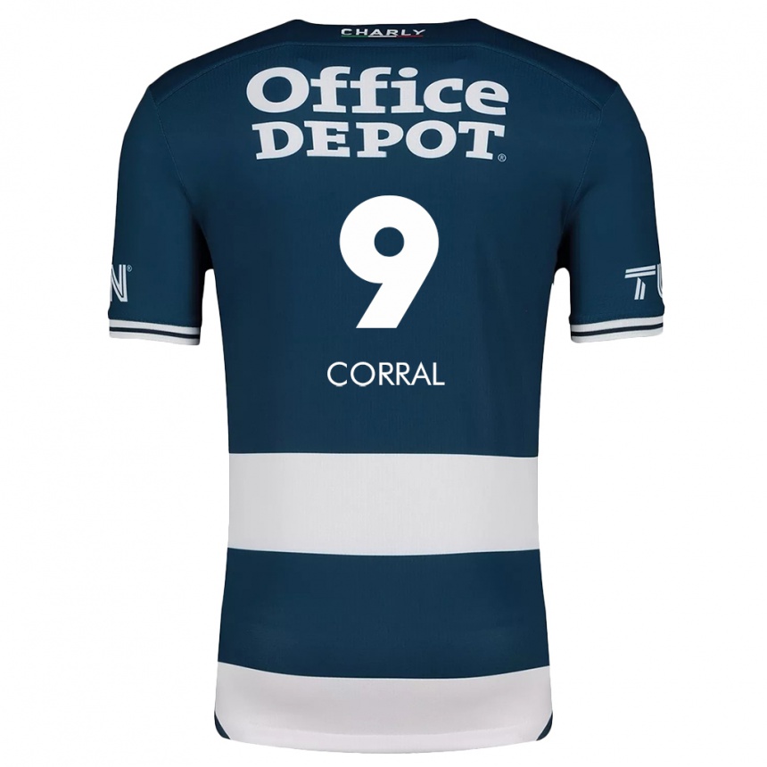 Kids Football Charlyn Corral #9 Blue White Home Jersey 2024/25 T-Shirt Canada