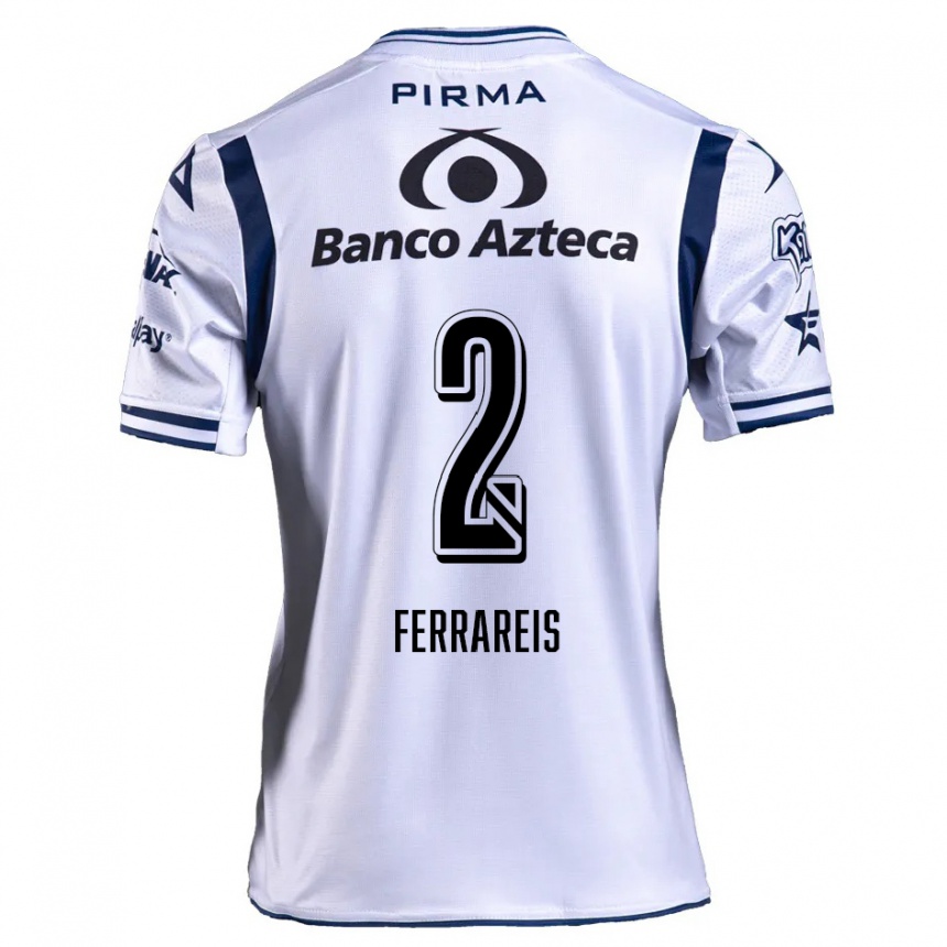 Kids Football Gustavo Ferrareis #2 White Navy Blue Home Jersey 2024/25 T-Shirt Canada