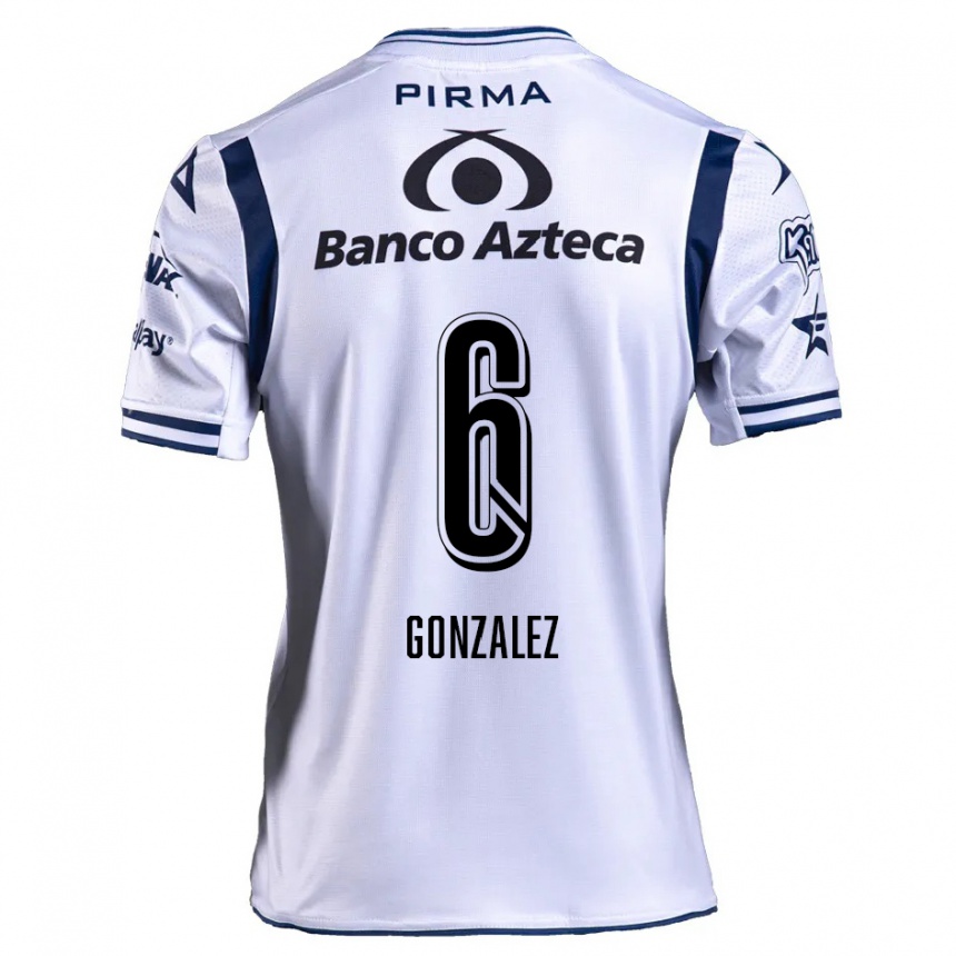 Kids Football Pablo González #6 White Navy Blue Home Jersey 2024/25 T-Shirt Canada