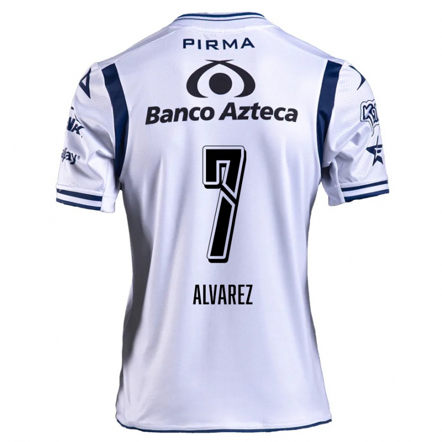 Kids Football Daniel Álvarez #7 White Navy Blue Home Jersey 2024/25 T-Shirt Canada