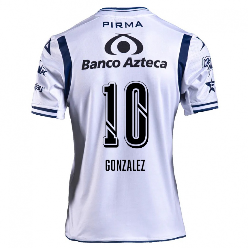 Enfant Football Maillot Jair González #10 Blanc Bleu Marine Tenues Domicile 2024/25 Canada