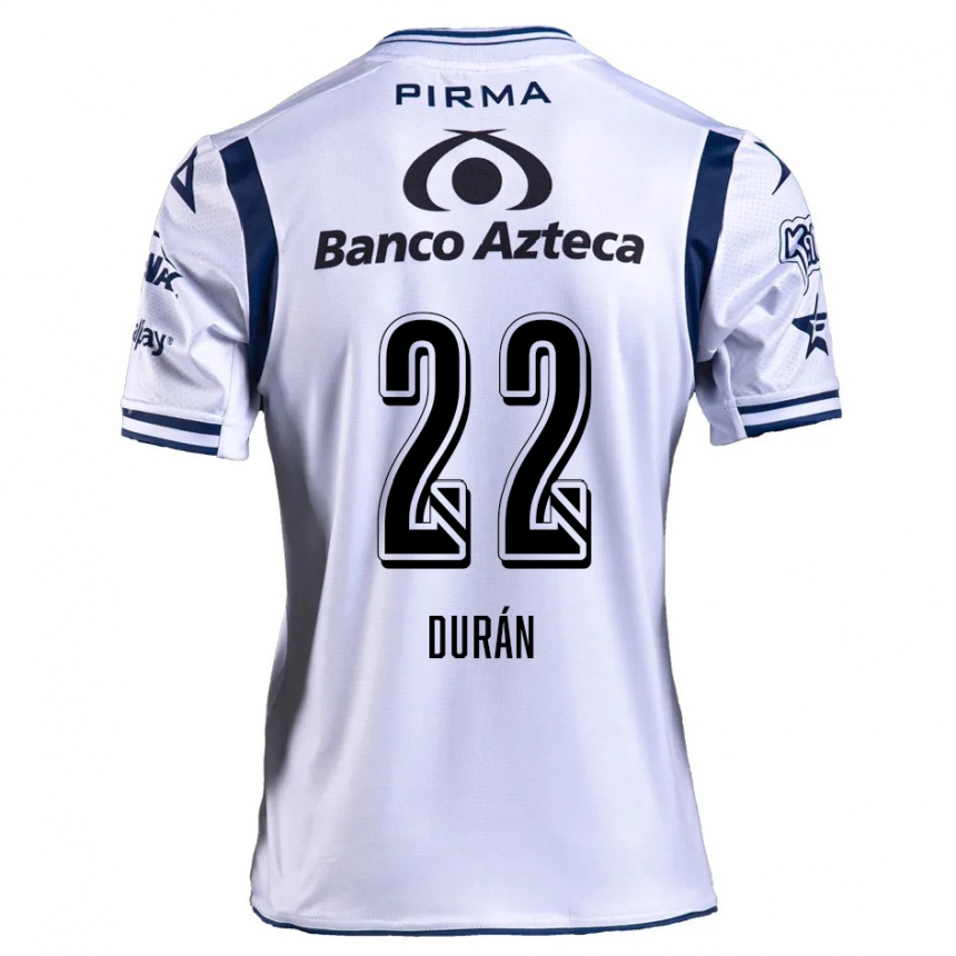 Kids Football Rafael Durán #22 White Navy Blue Home Jersey 2024/25 T-Shirt Canada