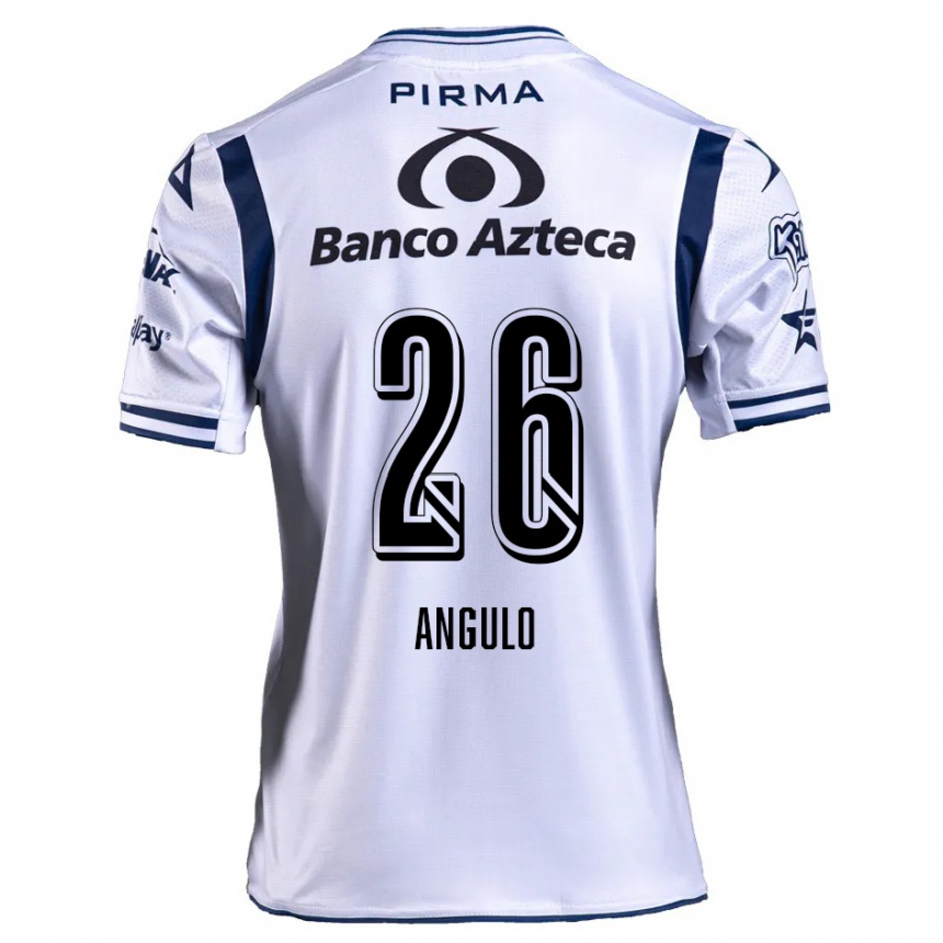 Kids Football Brayan Angulo #26 White Navy Blue Home Jersey 2024/25 T-Shirt Canada