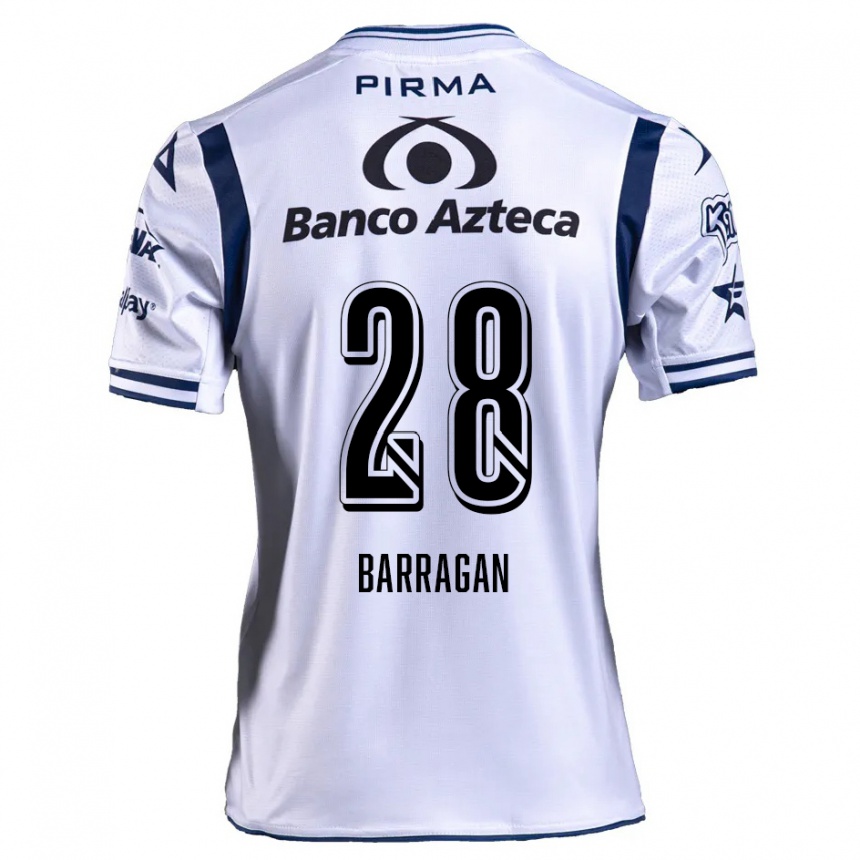 Enfant Football Maillot Martín Barragán #28 Blanc Bleu Marine Tenues Domicile 2024/25 Canada