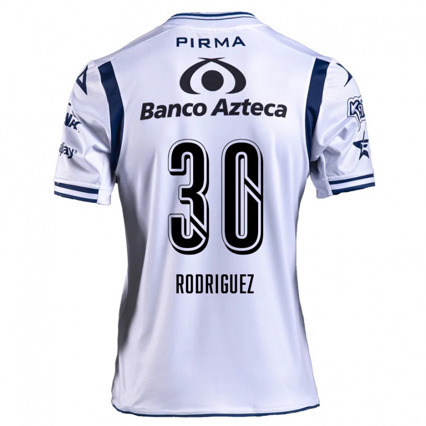 Kids Football Jesús Rodríguez #30 White Navy Blue Home Jersey 2024/25 T-Shirt Canada