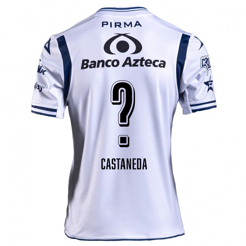 Kids Football Christian Castañeda #0 White Navy Blue Home Jersey 2024/25 T-Shirt Canada