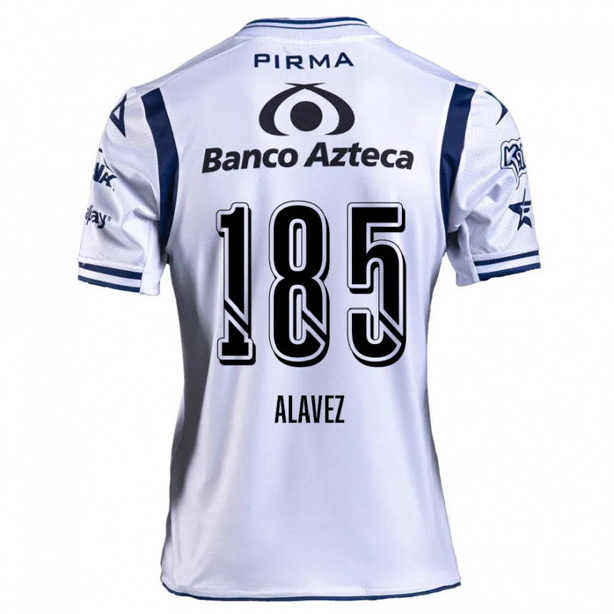 Enfant Football Maillot Brian Alavez #185 Blanc Bleu Marine Tenues Domicile 2024/25 Canada