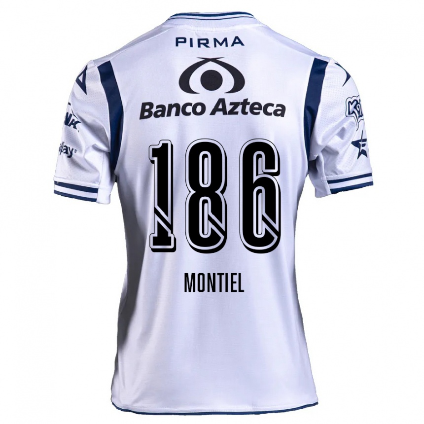 Kids Football Santiago Montiel #186 White Navy Blue Home Jersey 2024/25 T-Shirt Canada