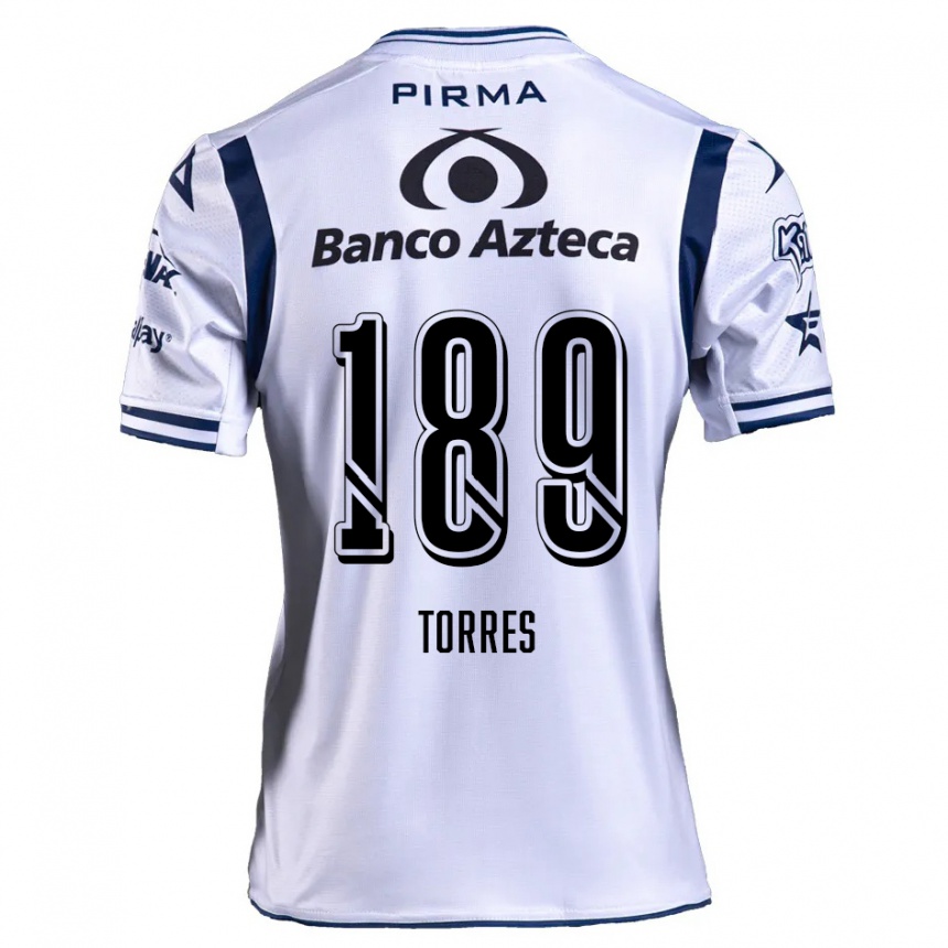 Kids Football Dylan Torres #189 White Navy Blue Home Jersey 2024/25 T-Shirt Canada