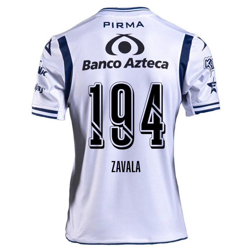 Kids Football Arath Zavala #194 White Navy Blue Home Jersey 2024/25 T-Shirt Canada