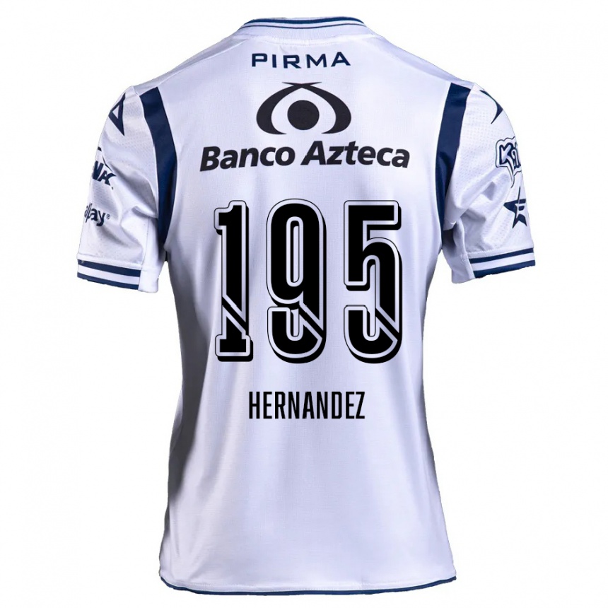 Kids Football Daniel Hernández #195 White Navy Blue Home Jersey 2024/25 T-Shirt Canada