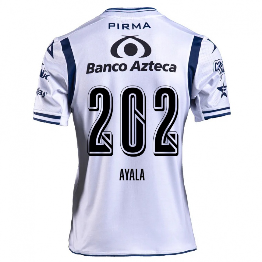 Kids Football Diego Ayala #202 White Navy Blue Home Jersey 2024/25 T-Shirt Canada