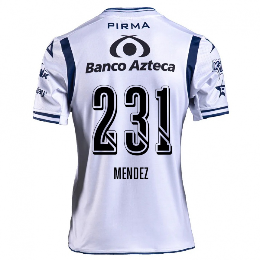 Kids Football Alejandro Méndez #231 White Navy Blue Home Jersey 2024/25 T-Shirt Canada