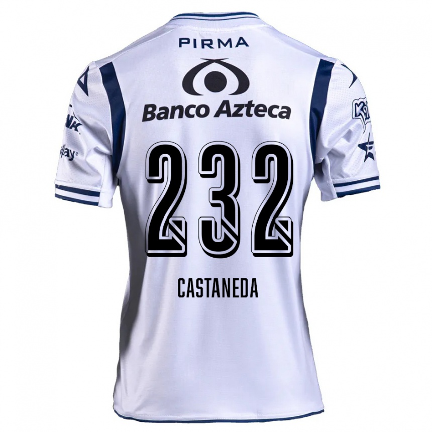 Kids Football Ángel Castañeda #232 White Navy Blue Home Jersey 2024/25 T-Shirt Canada