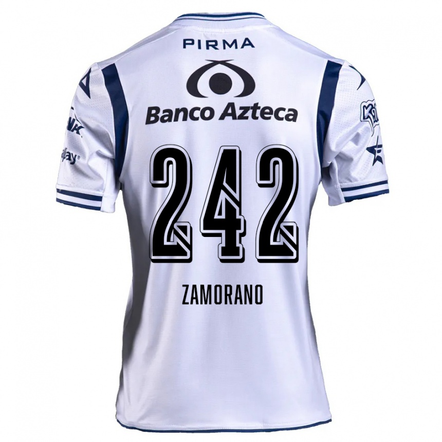 Kids Football Leonardo Zamorano #242 White Navy Blue Home Jersey 2024/25 T-Shirt Canada