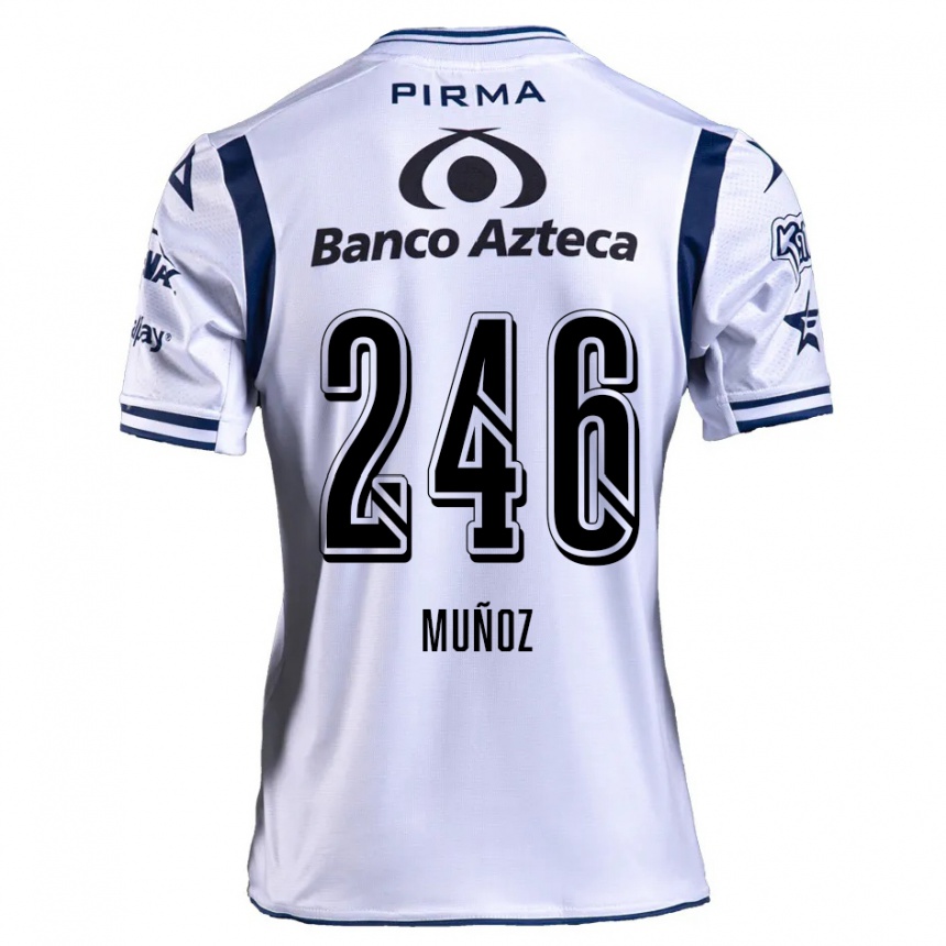 Kids Football Zamier Muñoz #246 White Navy Blue Home Jersey 2024/25 T-Shirt Canada