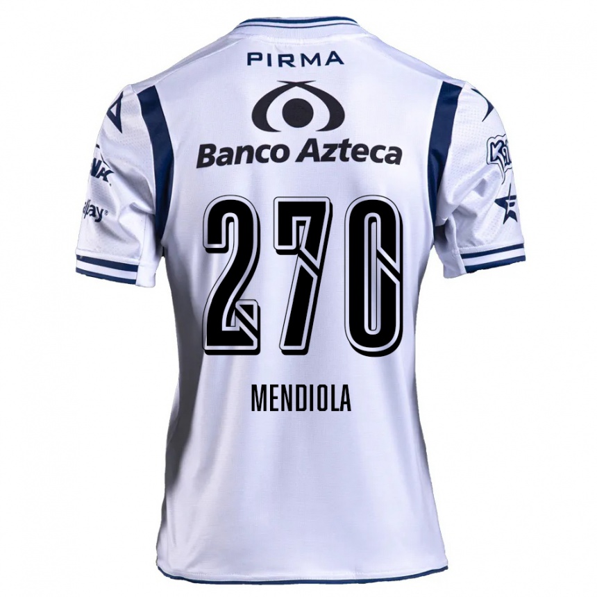 Kids Football Carlos Mendiola #270 White Navy Blue Home Jersey 2024/25 T-Shirt Canada