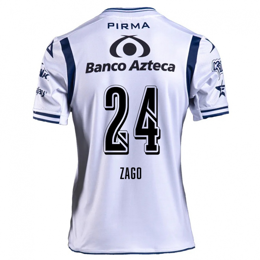 Enfant Football Maillot Diego Zago #24 Blanc Bleu Marine Tenues Domicile 2024/25 Canada