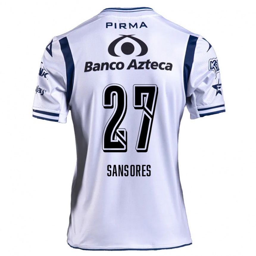 Kids Football Miguel Sansores #27 White Navy Blue Home Jersey 2024/25 T-Shirt Canada