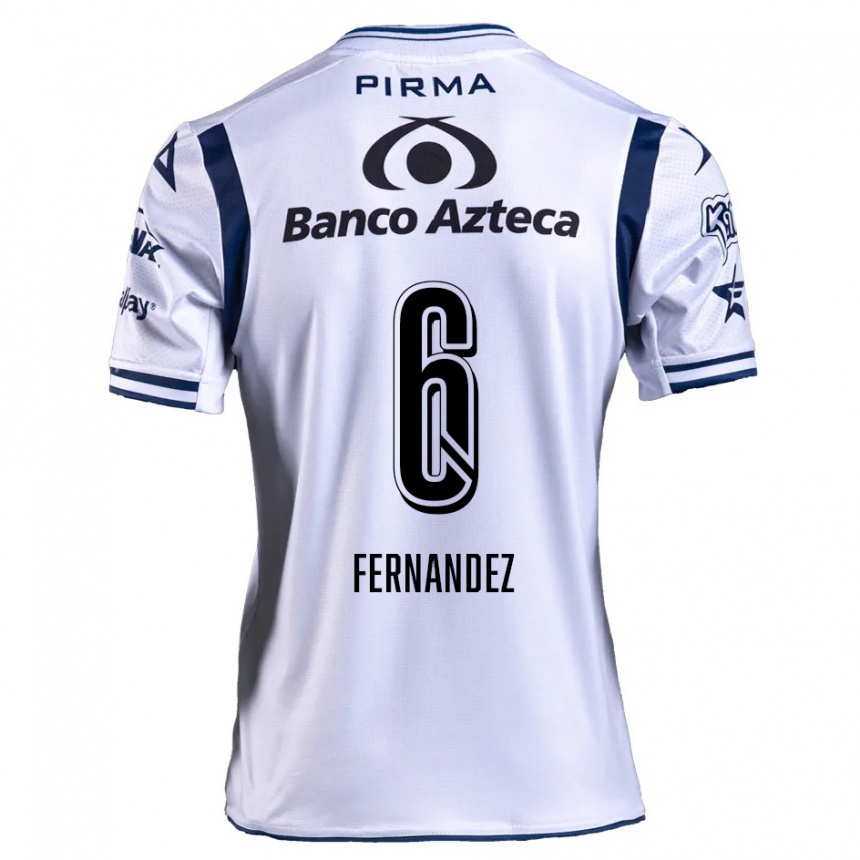 Kids Football Liliana Fernández #6 White Navy Blue Home Jersey 2024/25 T-Shirt Canada