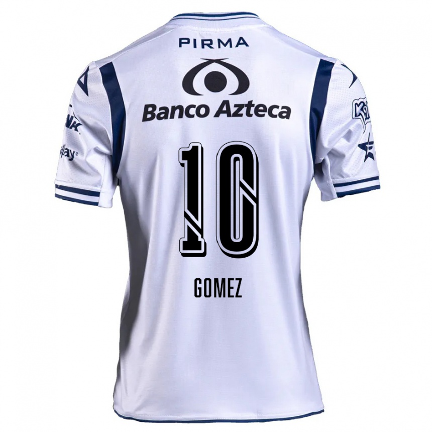 Kids Football Savianna Gómez #10 White Navy Blue Home Jersey 2024/25 T-Shirt Canada